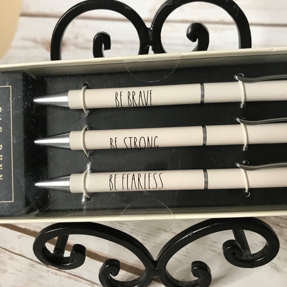 Rae Dunn BE BRAVE BE STRONG Ballpoint Pen Set - Picture 4 of 5